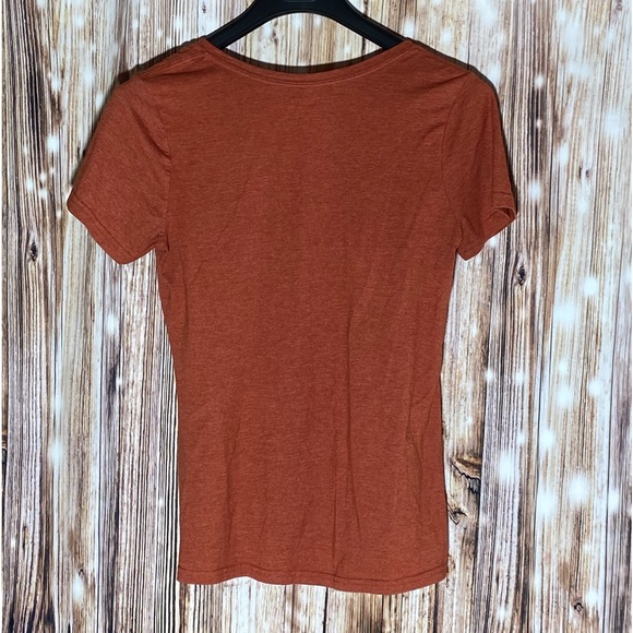 Lot Of 2 Time And Tru V-Neck Tees Small Burnt Orange & Gold Mustard - Picture 7 of 15